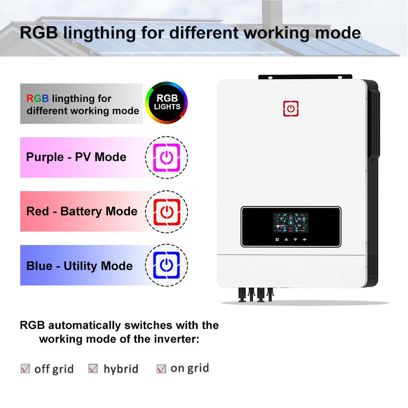 Kibadilishaji cha umeme cha Kiwanda cha Mseto wa Jua MAX DUAL PV 10.2KW 160A MPPT kwa matumizi ya nyumbani