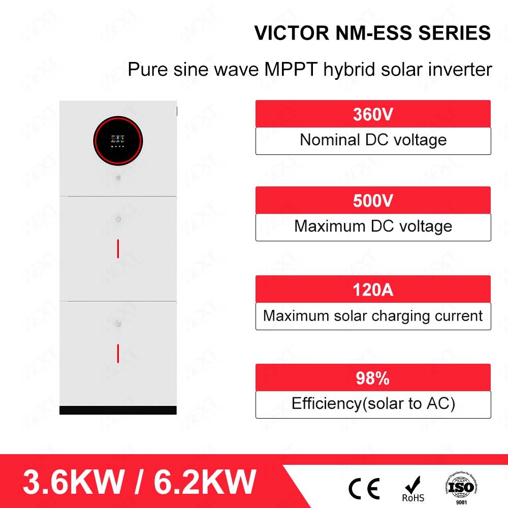 Mifumo Yote Katika Mifumo Moja ya Nishati 3.6KW 6.2KW 24V 48V Imewashwa/Imezimwa Gridi Kibadilishaji cha Sola cha Safi cha Sine Wave Mppt Kibadilishaji cha Sola